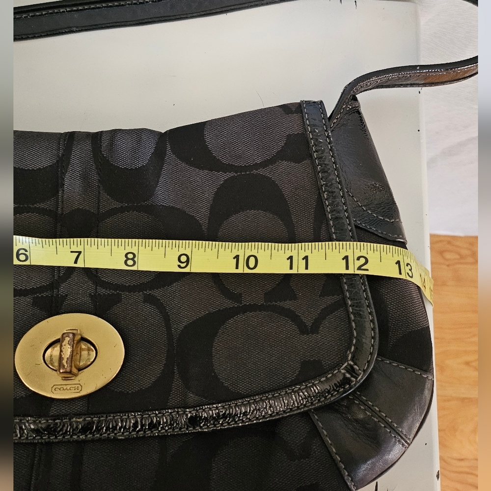 COACH Black Ergo Signature Flap Y2K Shoulder Bag - Picture 12 of 13